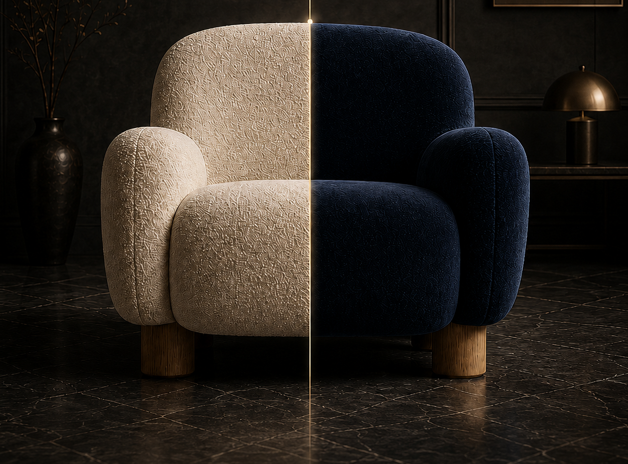 Armchair being edited in AI Studio